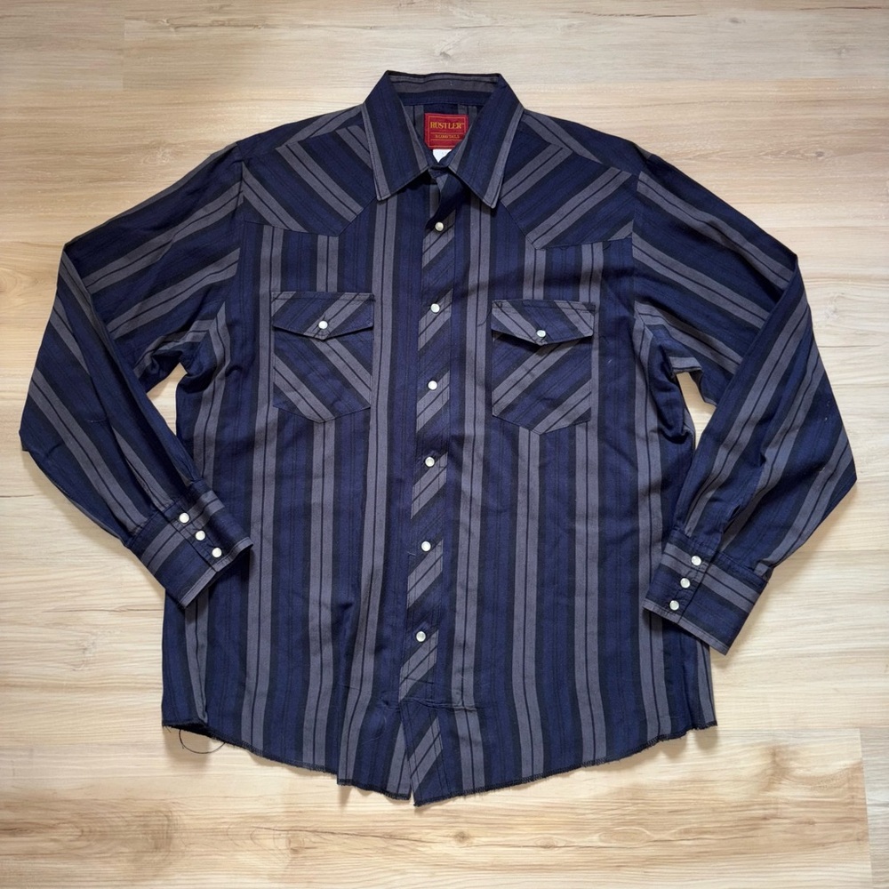 RUSTLER Men’s Long Sleeve Striped Button Down
